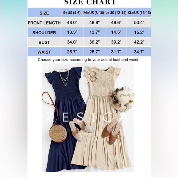 Zesica Navy Blue Midi Dress Size Small - Picture 10 of 11